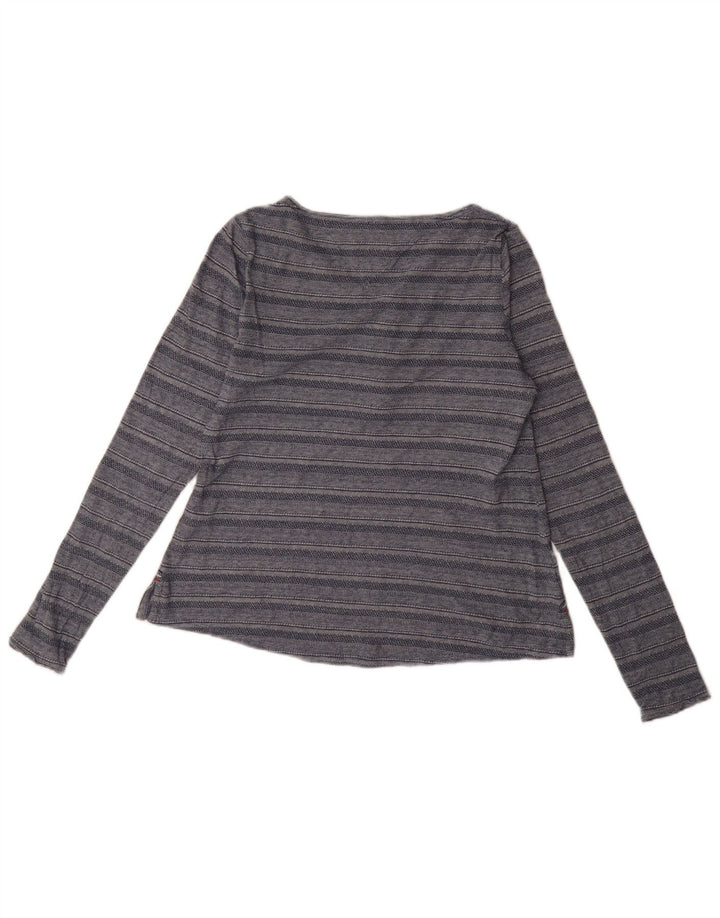 Tommy Hilfiger Damen Übergroßes Top Langarm UK 6 XS Marineblau gestreift