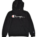 CHAMPION Womens Graphic Hoodie Jumper UK 14 Medium Black Cotton | Vintage Champion | Thrift | Second-Hand Champion | Used Clothing | Messina Hembry 