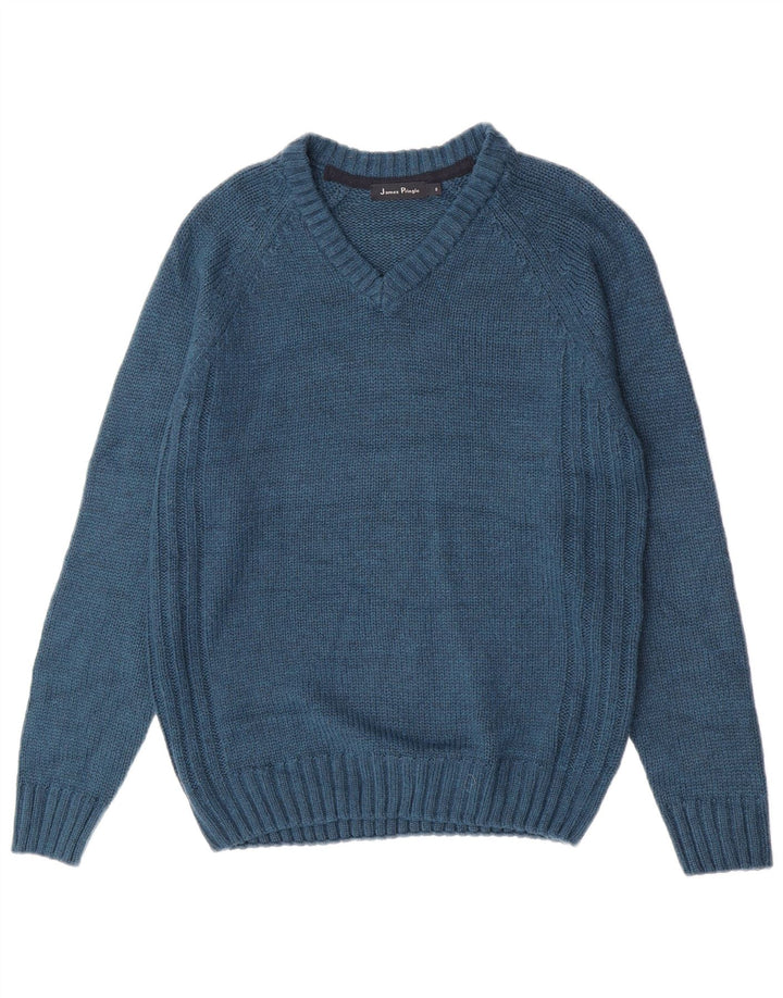 James Pringle Herren-Pullover mit V-Ausschnitt, klein, Acryl, Blau
