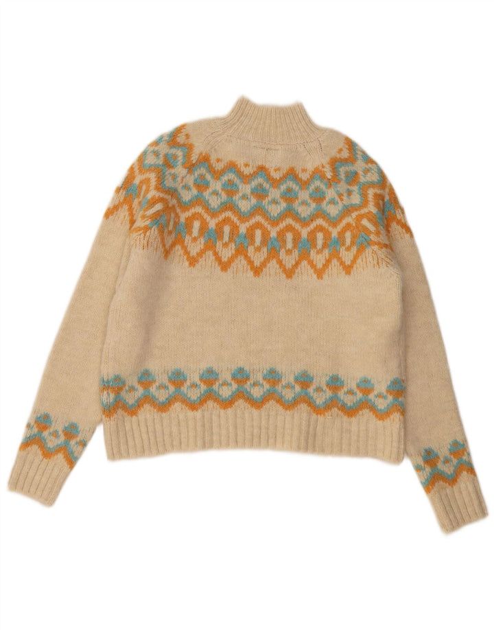 Superdry Rollkragenpullover für Damen, Gr. 12, Mittelbeige, Fair Isle-Muster