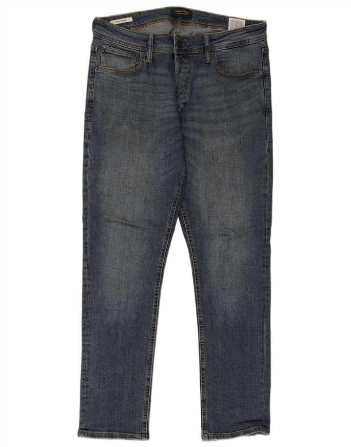 Jack & Jones Herren GLENN Slim Jeans W34 L30 Blaue Baumwolle