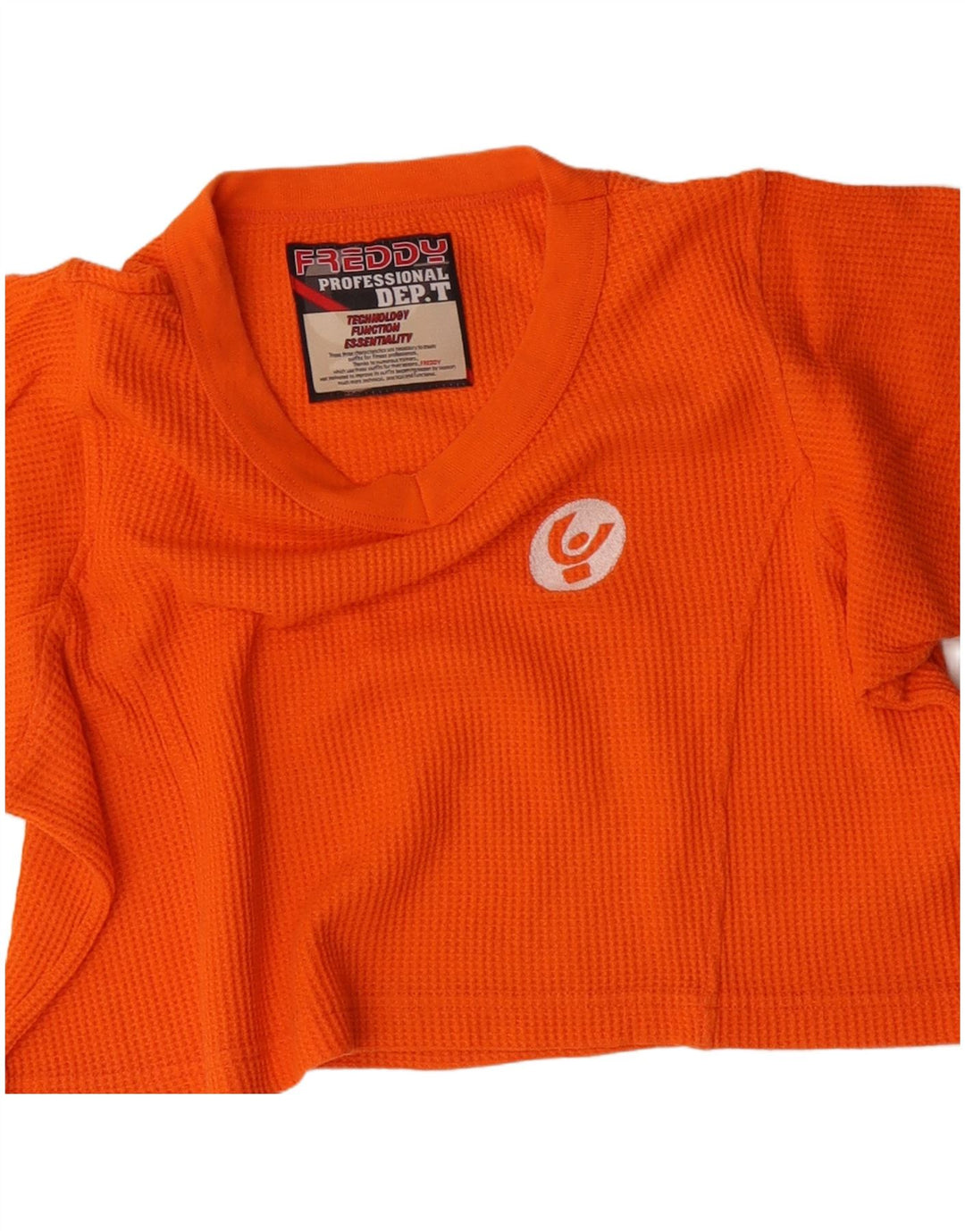FREDDY Damen Crop T-Shirt Top UK 16 Large Orange