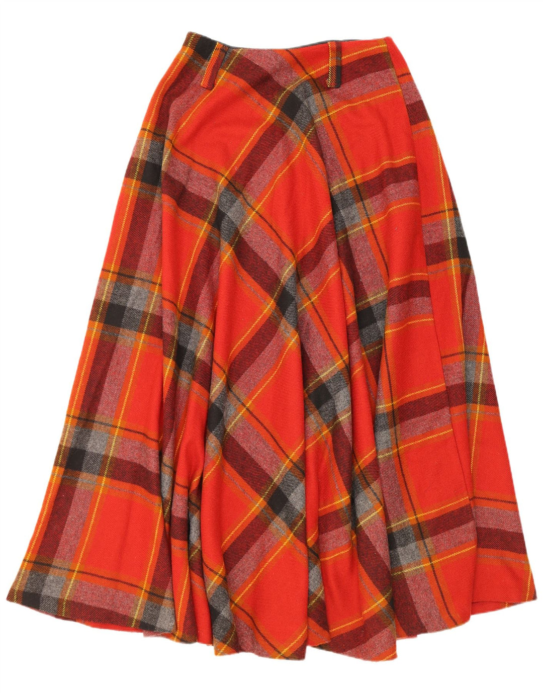 Vintage Damen ausgestellter Rock W28 Mittelrot kariert
