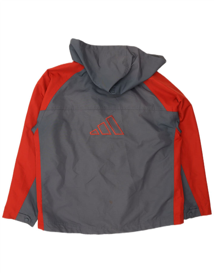 ADIDAS Herren-Windbreakerjacke mit Kapuze, Gr. 44/46, groß, Grau