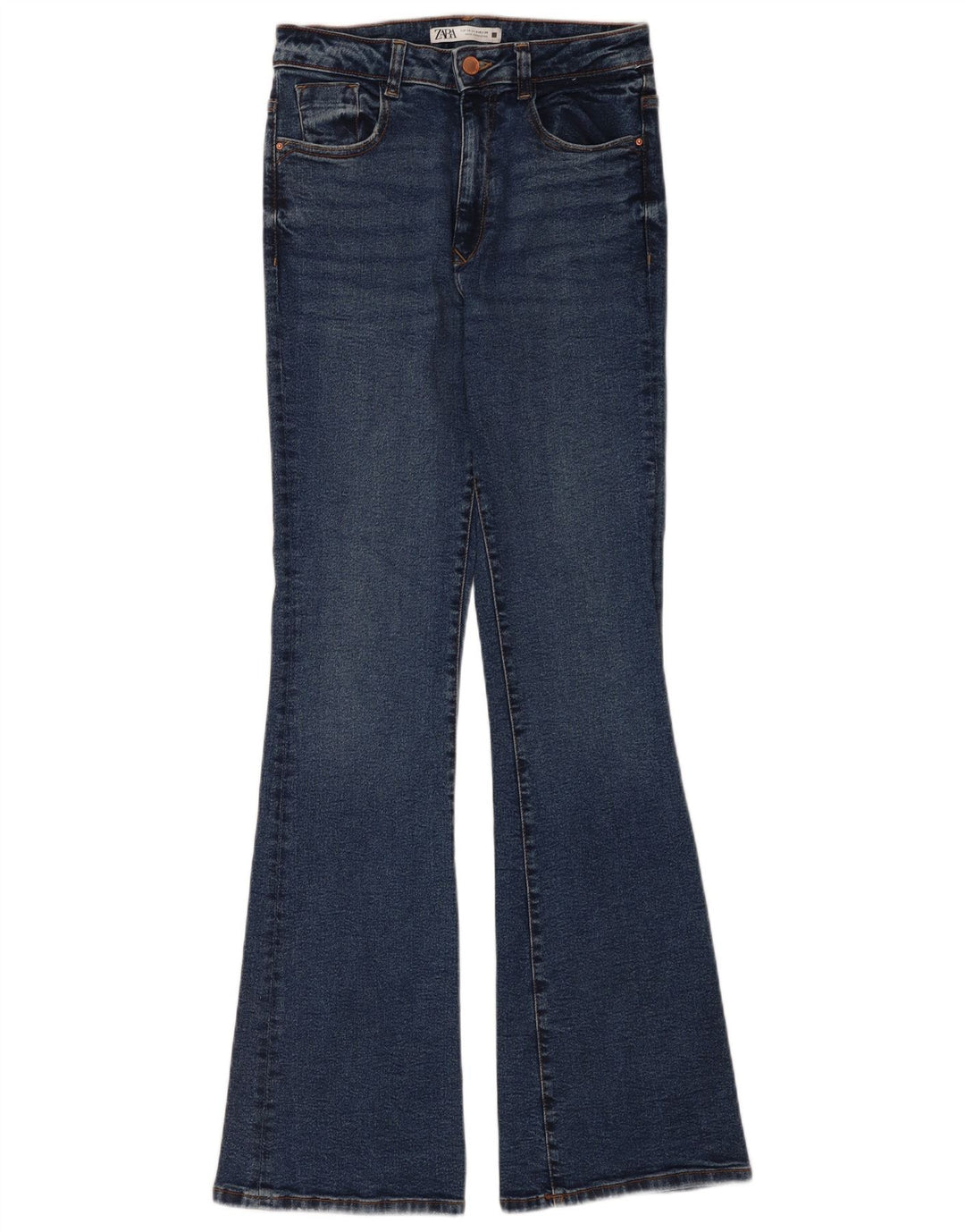 Zara Damen Schlagjeans EU 40 Mittel W30 L34 Blau