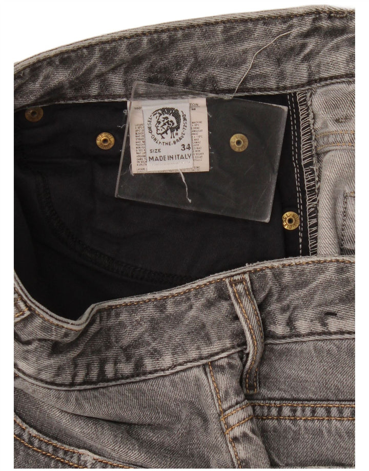 Diesel Damen Straight Jeans W34 L31 Graue Baumwolle