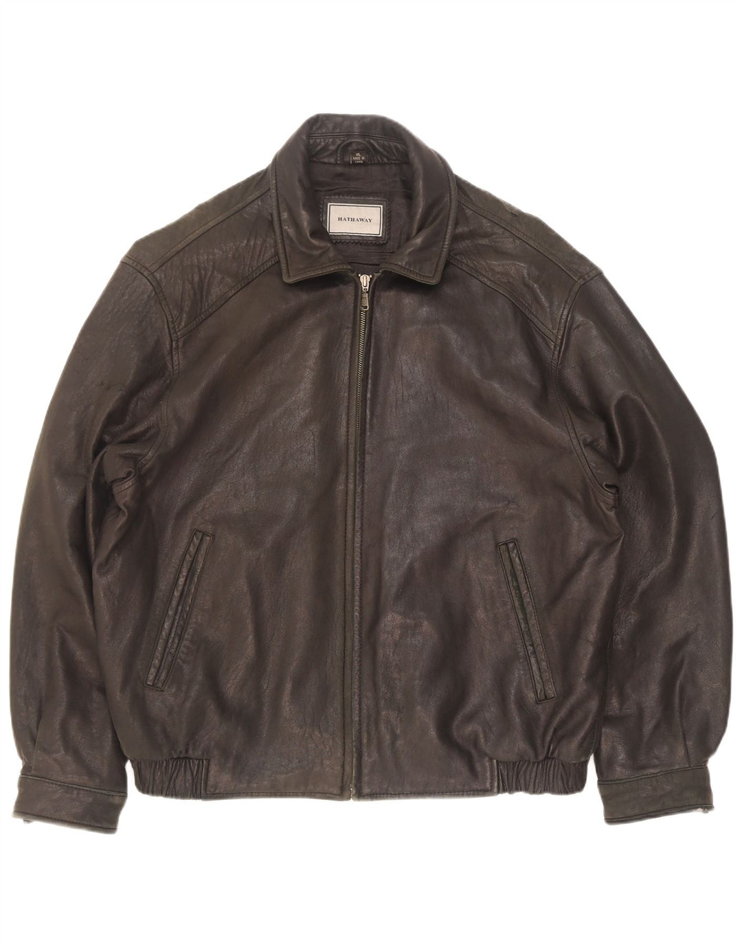 Hathaway Herren Lederjacke UK 42 XL Schwarzes Leder