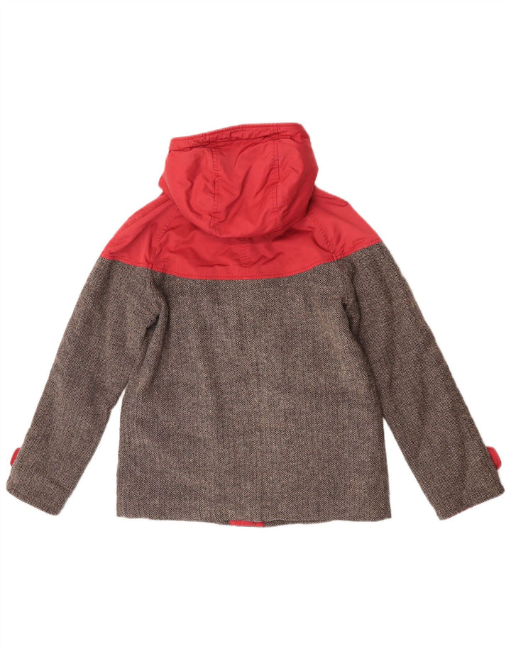 Museum Damen-Windbreakerjacke mit Kapuze, UK 10, kleine graue Colourblock-Wolle