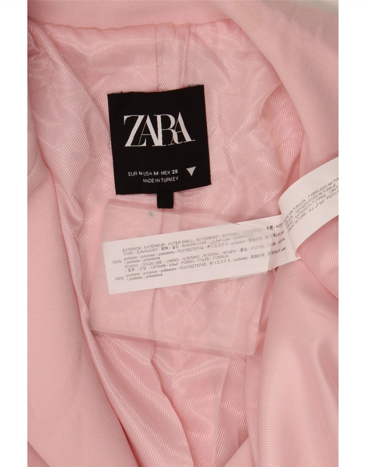 Zara Damen 2-Knopf-Blazerjacke UK 14 Mittelrosa Polyester