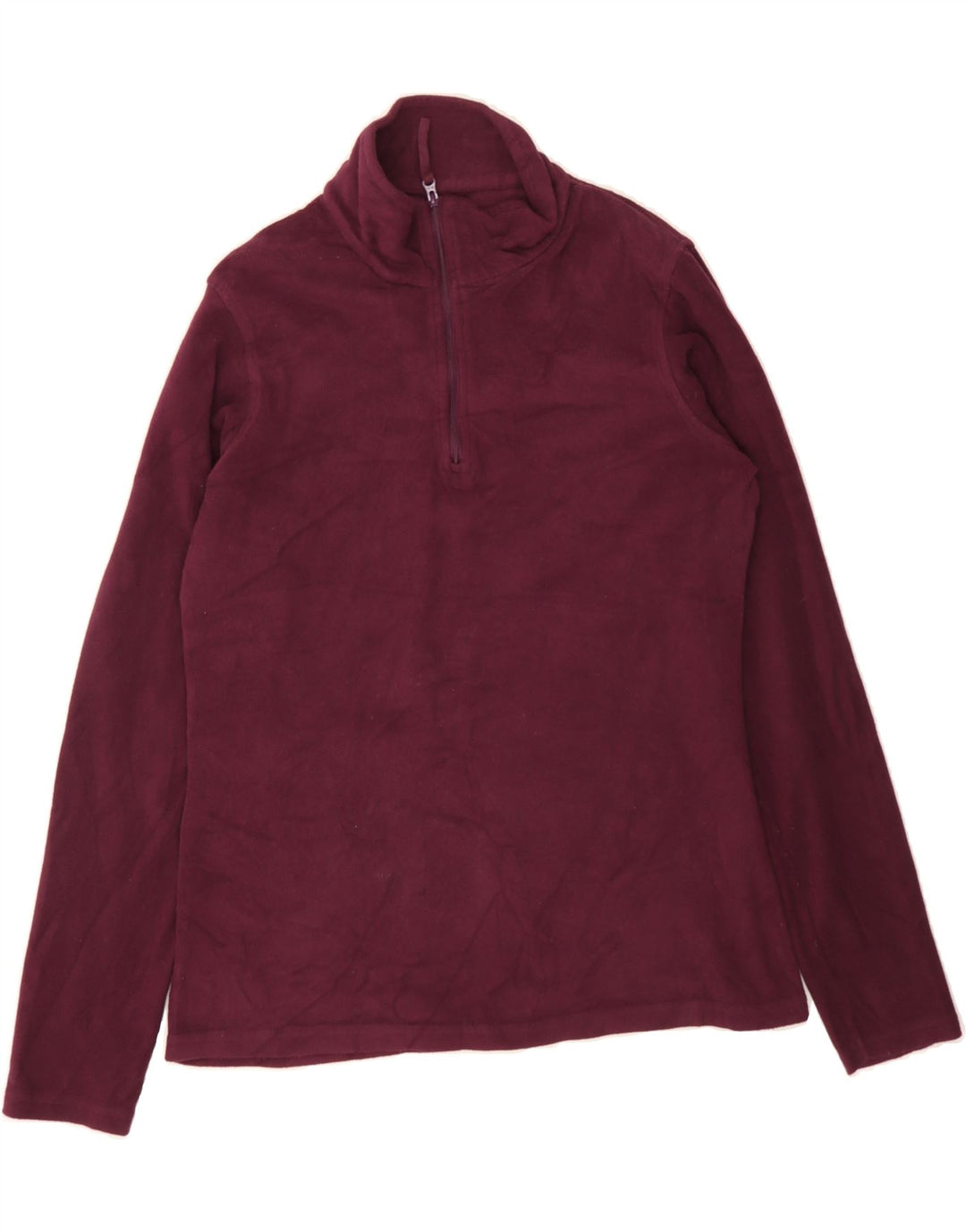 MOUNTAIN WAREHOUSE Womens Zip Neck Fleece Jumper UK 14 Medium Maroon Vintage Mountain Warehouse and Second-Hand Mountain Warehouse from Messina Hembry 