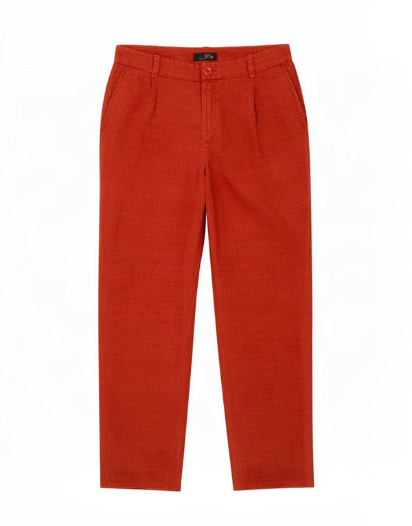 Massimo Dutti Damen Gerade Chinohose EU 36 XS W26 L28 Rotes Leinen