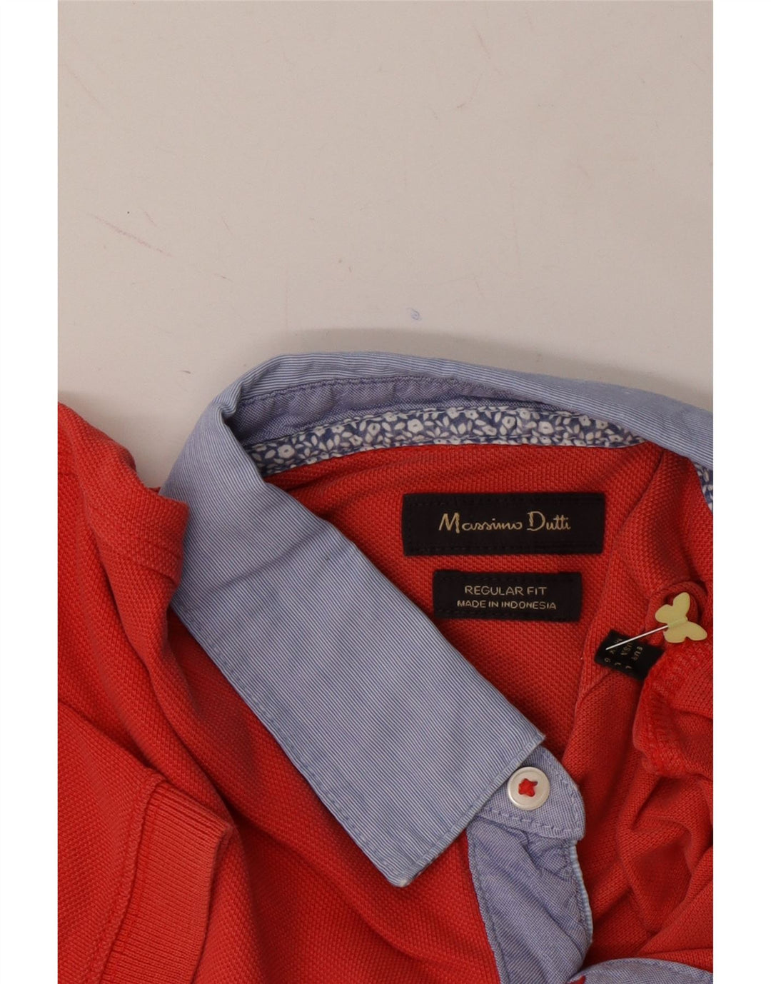 MASSIMO DUTTI Mens Regular Fit Polo Shirt Large Red Cotton Vintage Massimo Dutti and Second-Hand Massimo Dutti from Messina Hembry 