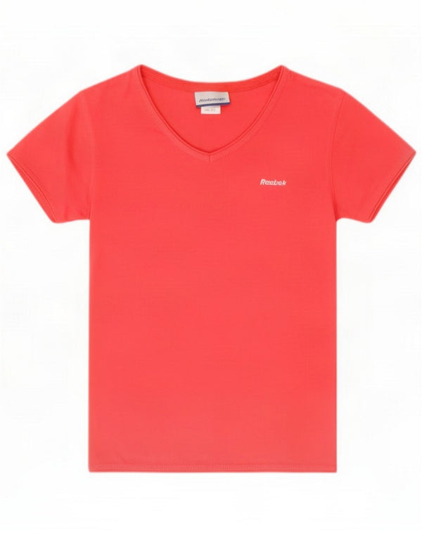 Reebok Damen Crop T-Shirt Top UK 8 Small Red Polyester
