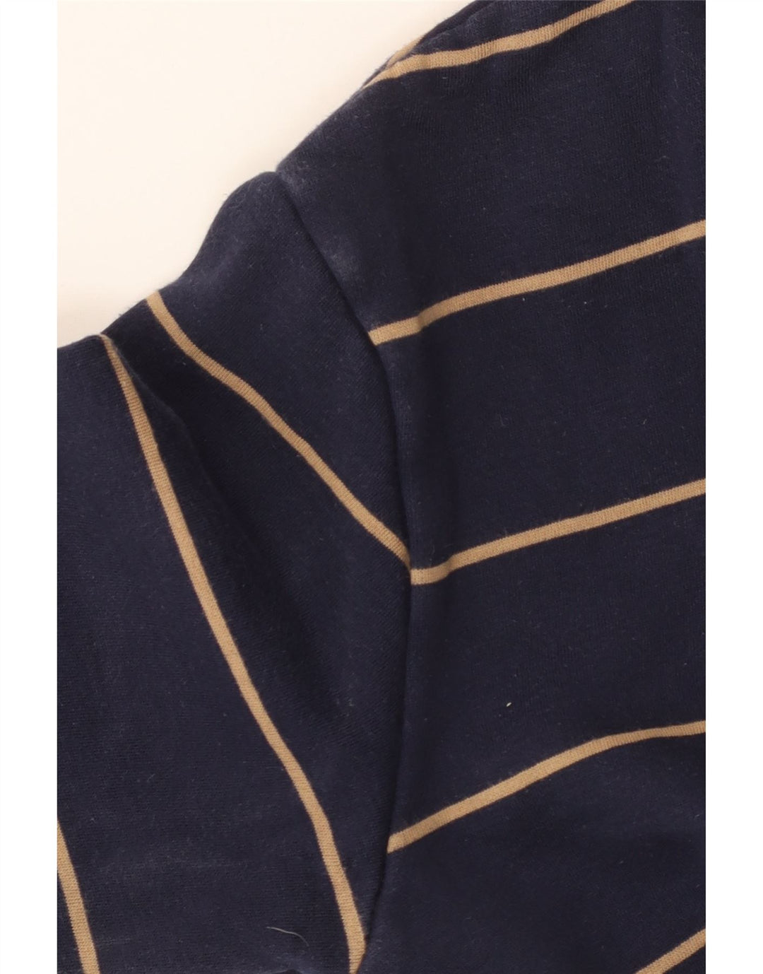 CREW CLOTHING Herren-Sweatshirt mit Reißverschluss am Hals, Größe S, Marineblau gestreift