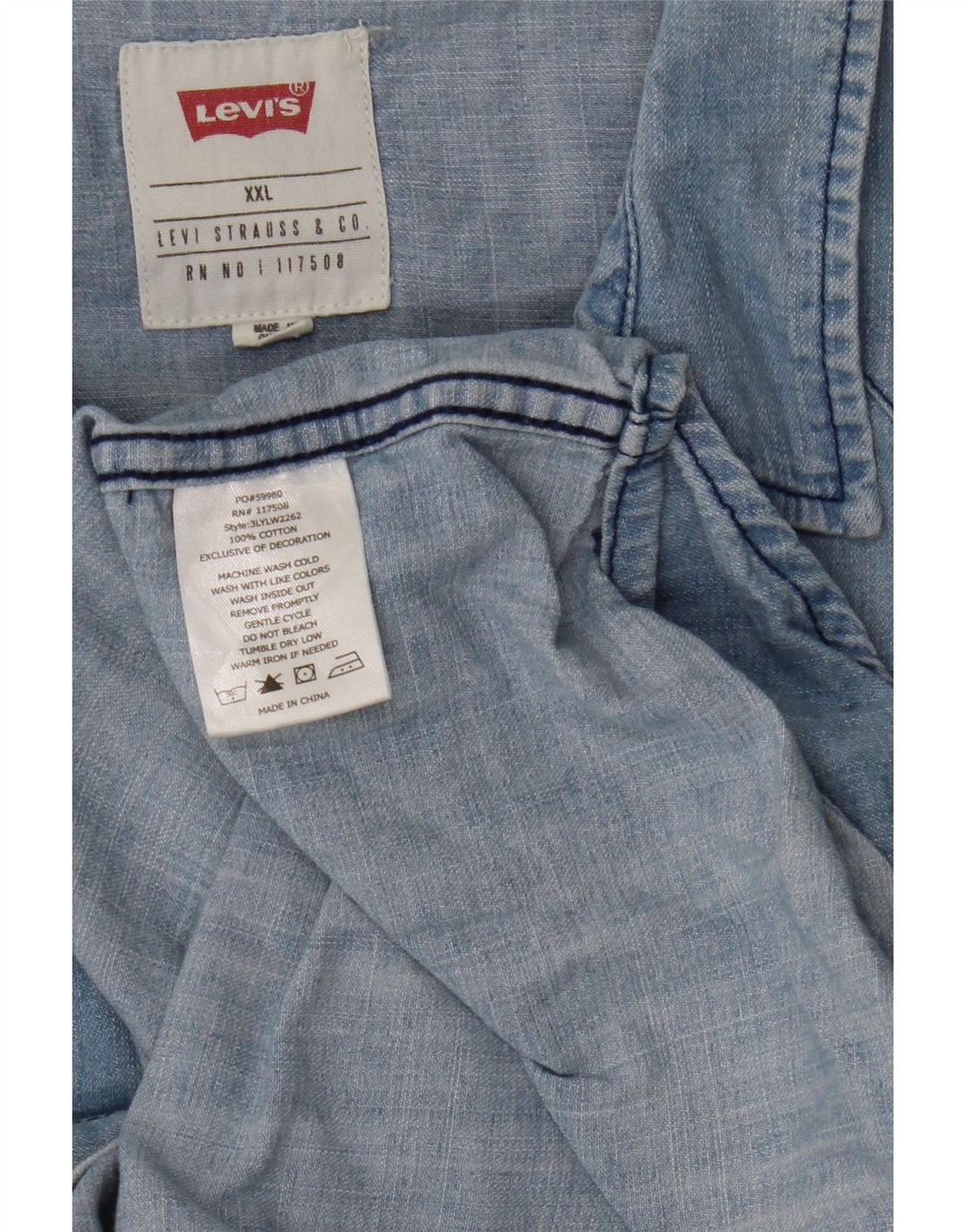Levi's Herren-Jeanshemd 2XL aus blauer Baumwolle