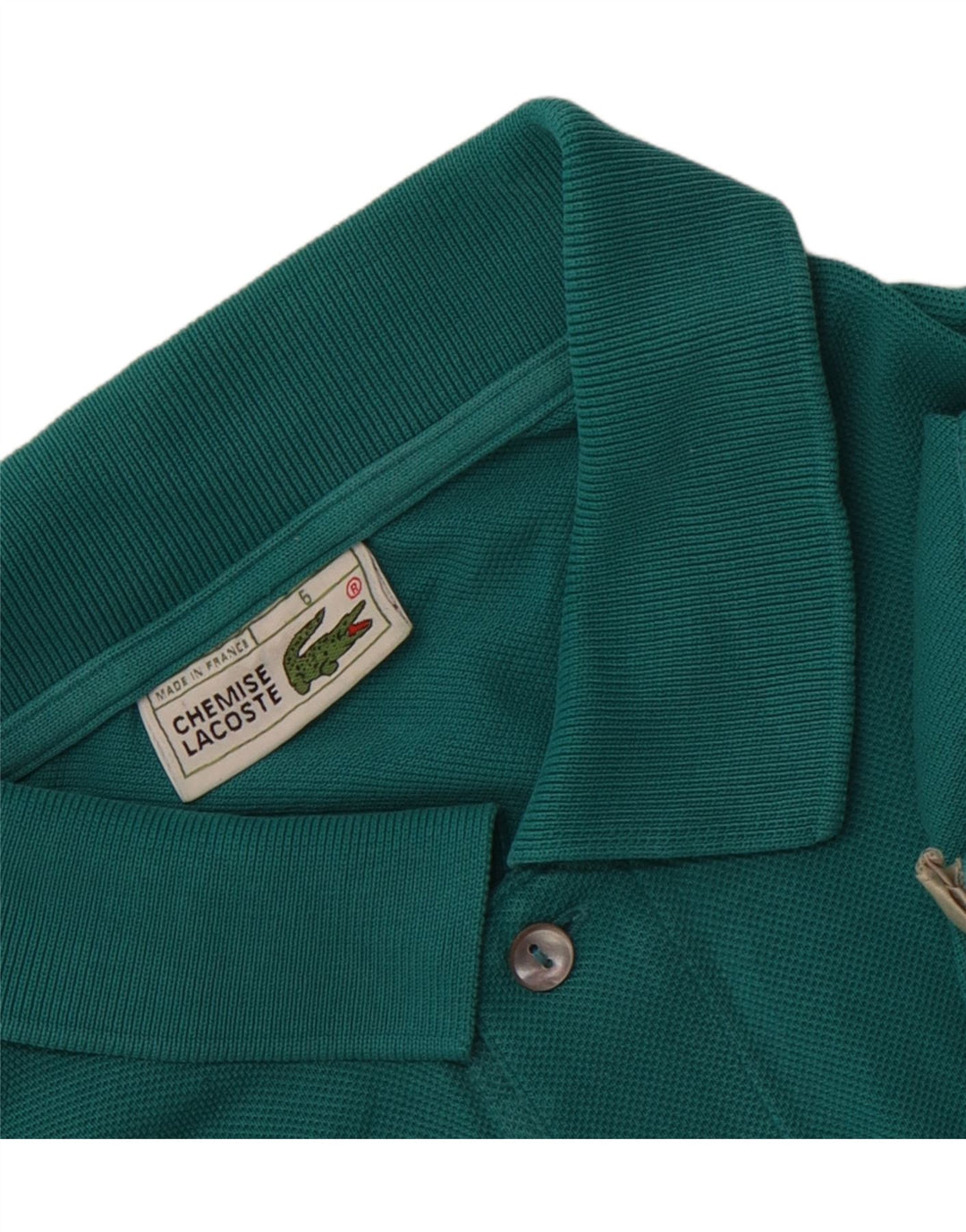 Lacoste Herren-Poloshirt, Größe 5, große grüne Baumwolle