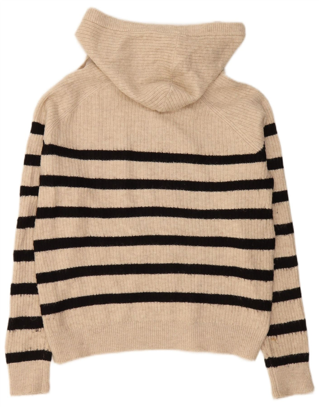 Marks & Spencer Damen-Übergroßer Pullover, Gr. 10, Größe S, Beige, gestreift