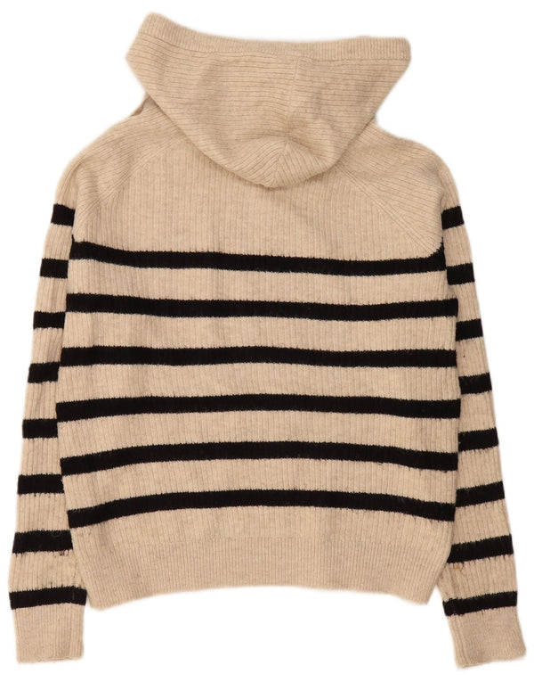 Marks & Spencer Damen-Übergroßer Pullover, Gr. 10, Größe S, Beige, gestreift