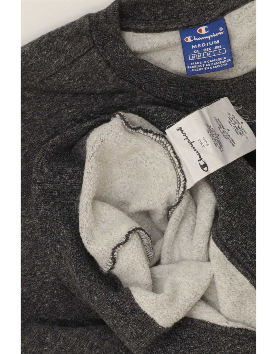 Champion Damen-Sweatshirt-Pullover, UK 14, mittelgrau gefleckte Baumwolle
