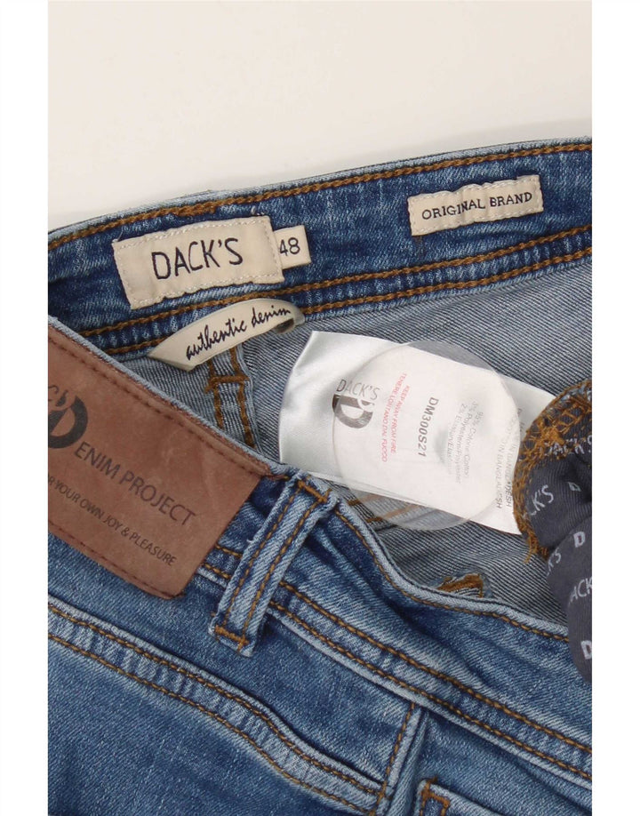 Dack's Herren Slim Jeans IT 48 Medium W32 L27 Blaue Baumwolle