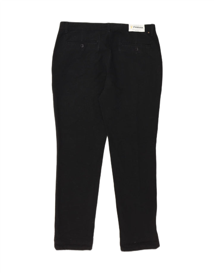 FARAH Mens Slim Chino Trousers W34 L32 Black Polyester Vintage Farah and Second-Hand Farah from Messina Hembry 