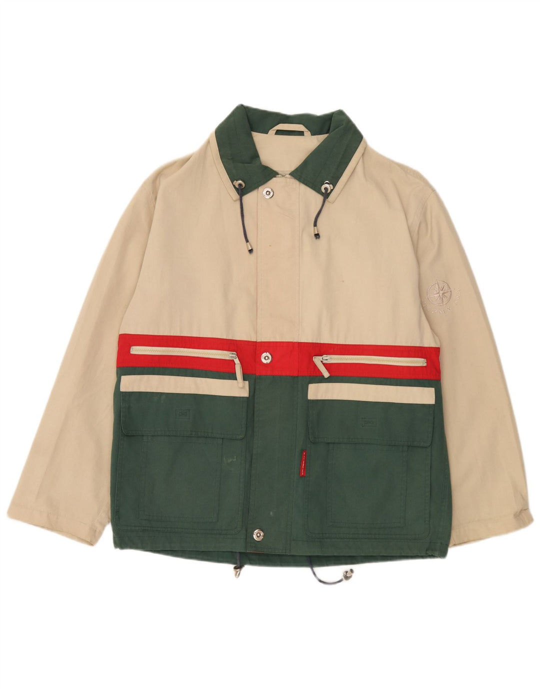 Stormy Sea Herren-Utility-Jacke UK 36 Small Beige Colourblock Polyester