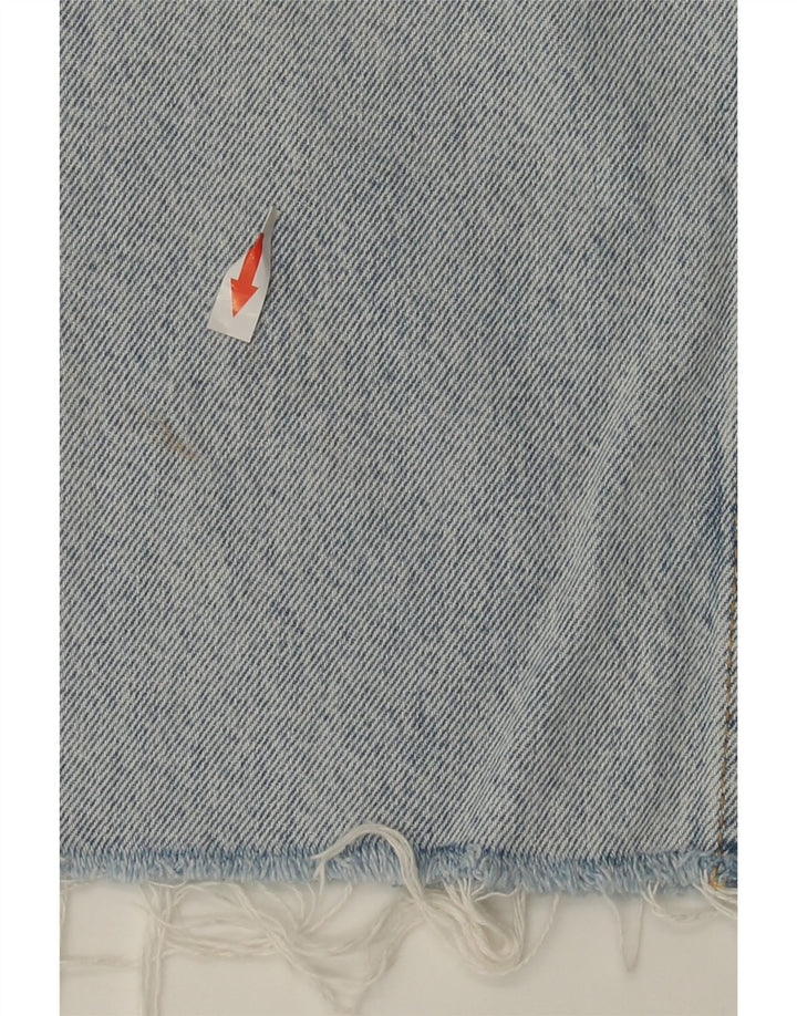 Zara Damen Straight Jeans W24 L24 Blaue Baumwolle
