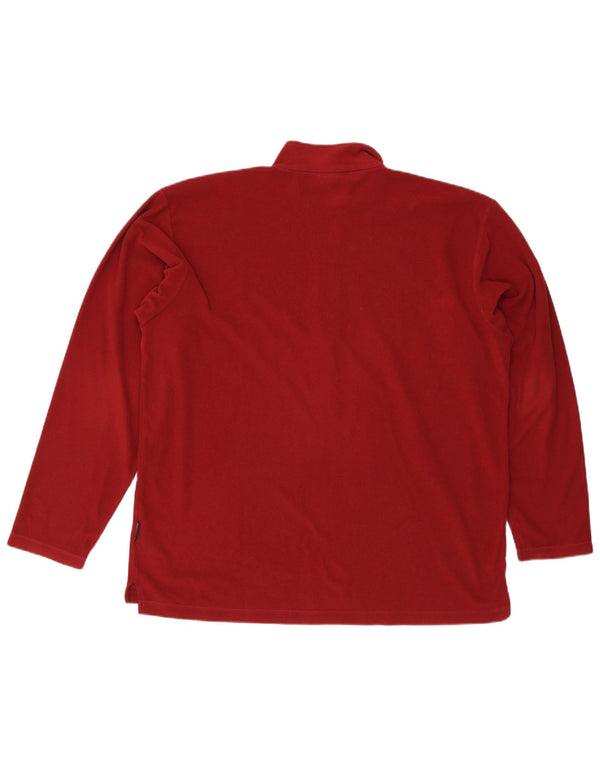Jack Wolfskin Herren-Fleecepullover mit Reißverschluss am Hals, UK 48 2XL, rotes Polyester