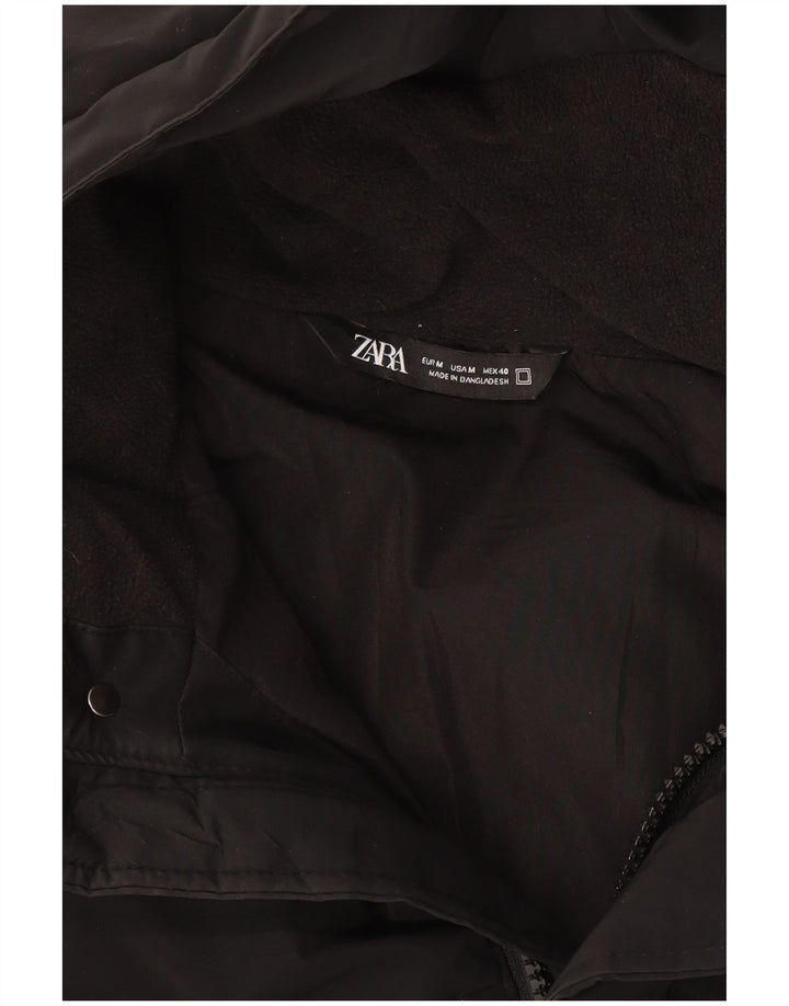 Zara Herren-Mantel mit Kapuze, gepolstert, UK 38, mittelschwarz