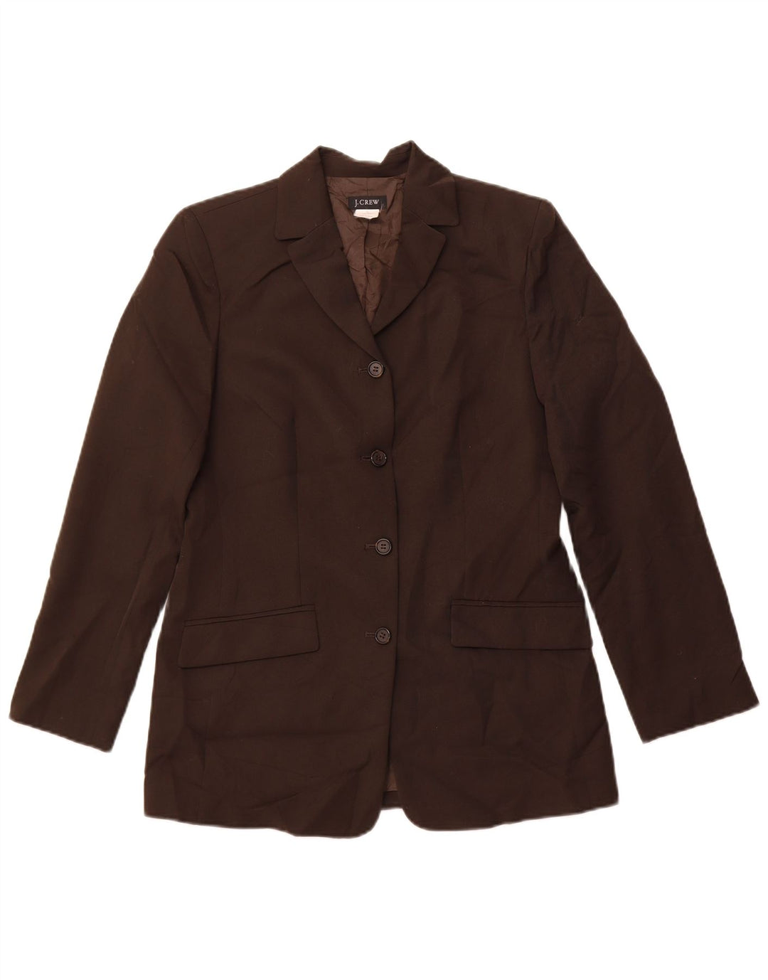 J. CREW Damen-Blazerjacke mit 4 Knöpfen, US 6, mittelbraune Wolle