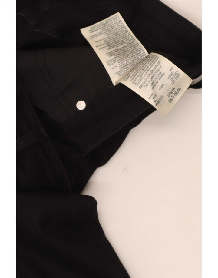 Lee Damen Marlin Slim Straight Jeans W30 L35 Schwarze Baumwolle