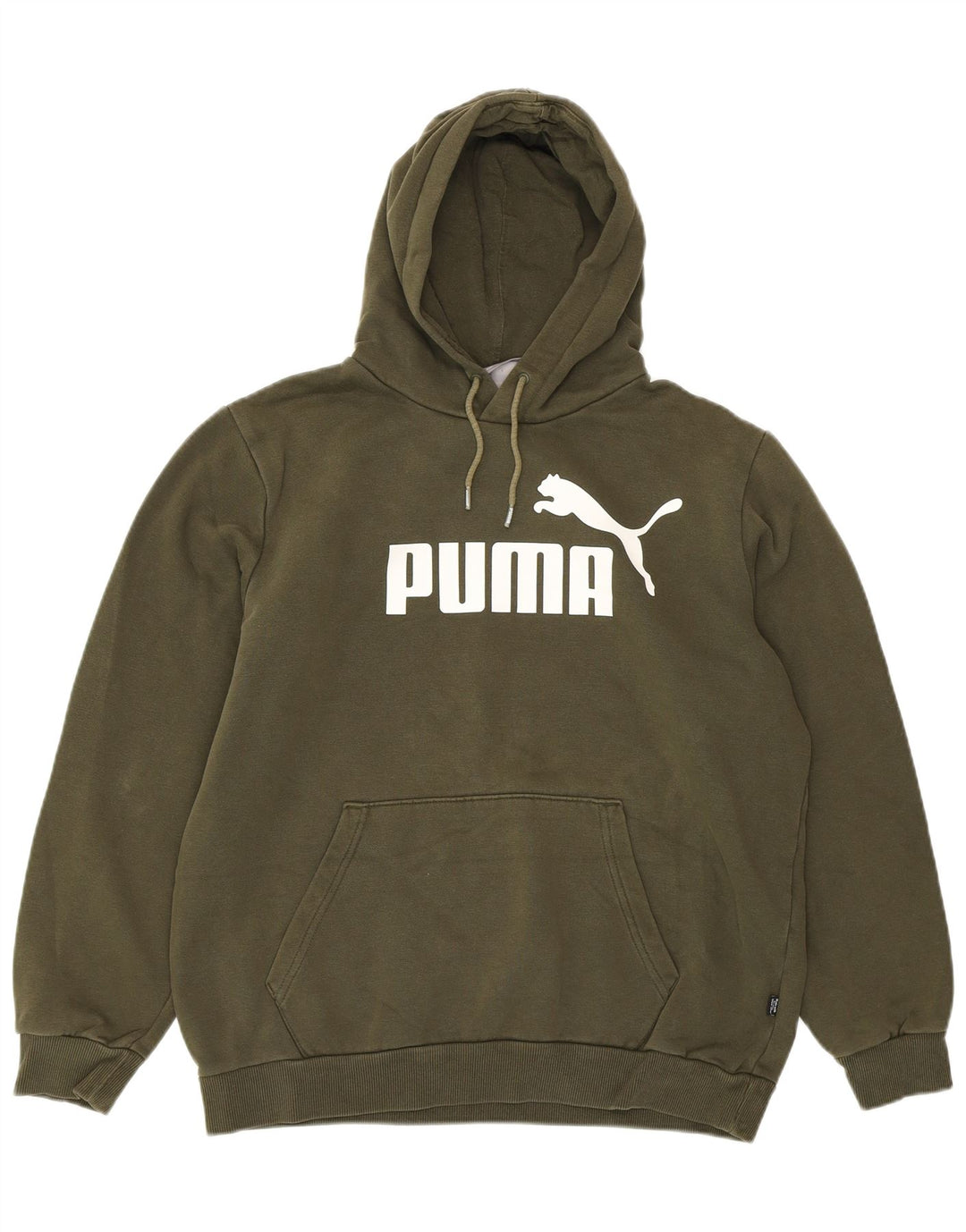 PUMA Damen-Pullover mit übergroßem grafischem Kapuzenpullover, Gr. 14, mittleres Khaki, Elastan
