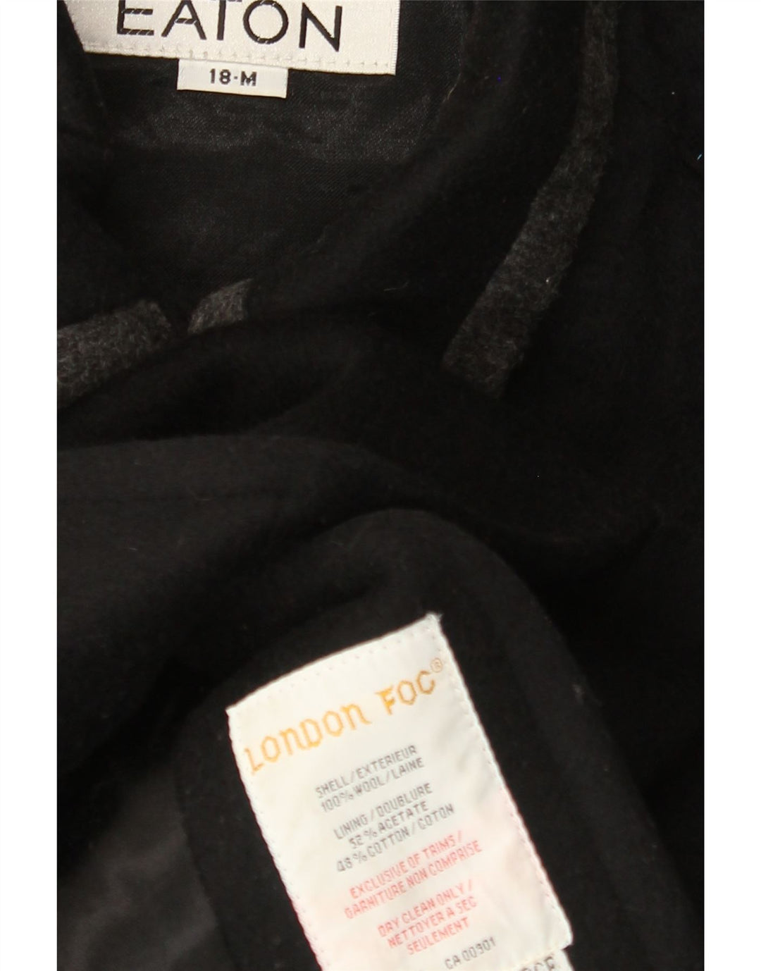 LONDON FOG Damenmantel US 18 2XL Schwarze Wolle