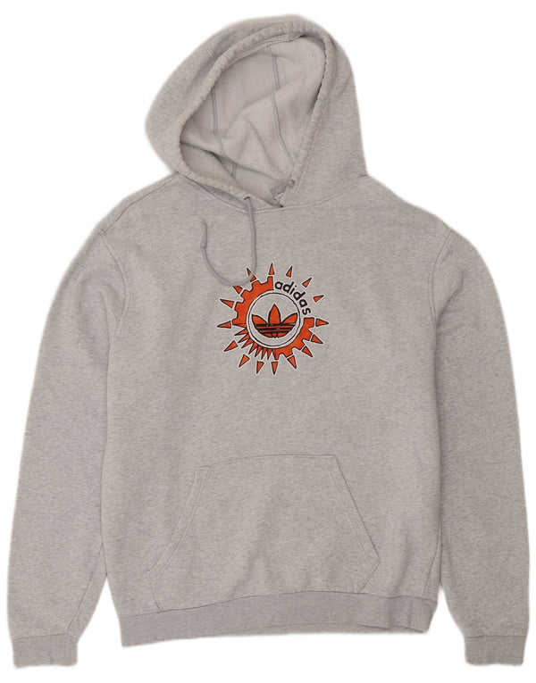 Adidas Herren Graphic Hoodie Pullover mittelgraue Baumwolle