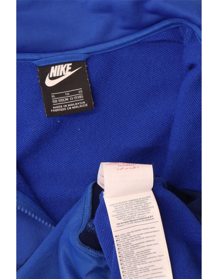 Nike Jungen-Trainingsanzug-Top-Jacke, 13–14 Jahre, XL, blaues Farbblock-Polyester
