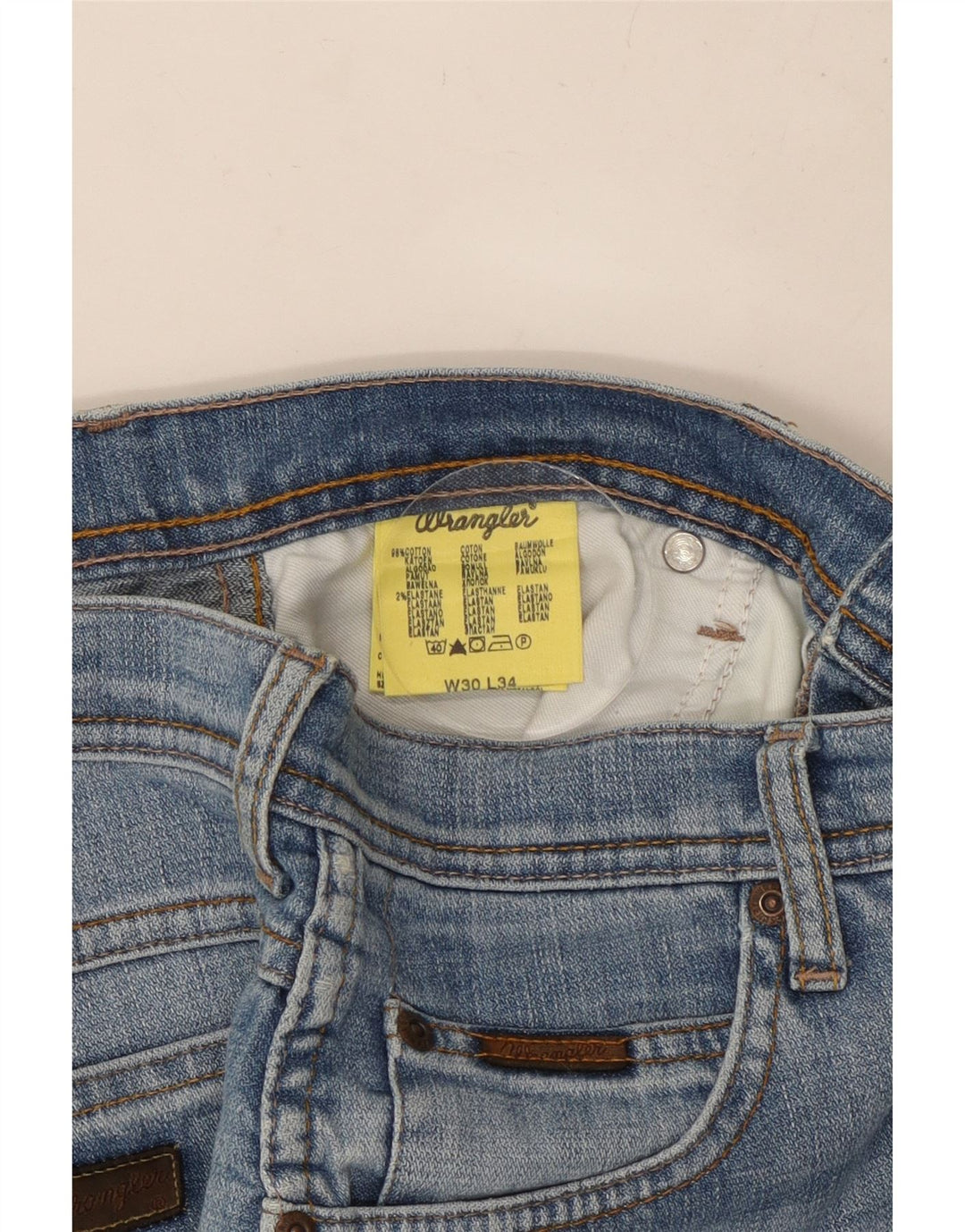 WRANGLER Herren Straight Jeans W30 L30 Blaue Baumwolle