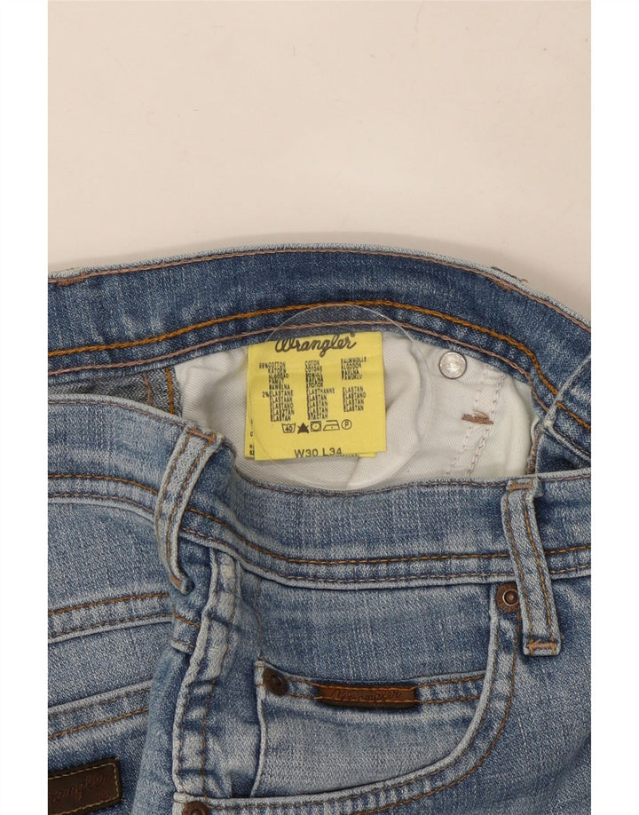 WRANGLER Herren Straight Jeans W30 L30 Blaue Baumwolle