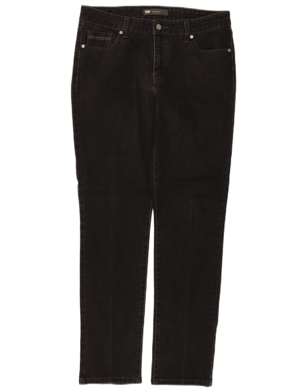 LEVI'S Damen Mid Rise Skinny Jeans US 12 Large W32 L30 Schwarze Baumwolle