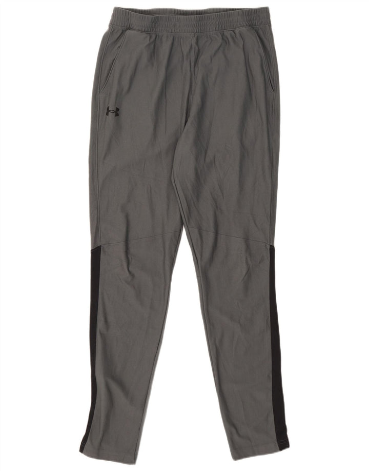 UNDER ARMOUR Taillierte Herren-Trainingshose, Größe L, Grau, Farbblock