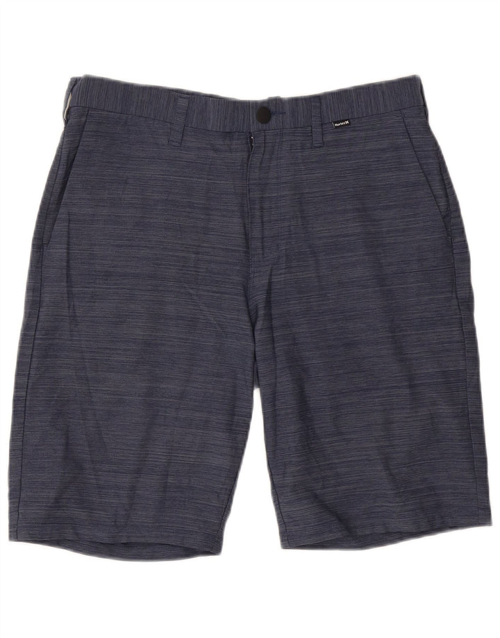 Hurley Herren-Chino-Shorts W32 Mittelblaues Nadelstreifen-Polyester