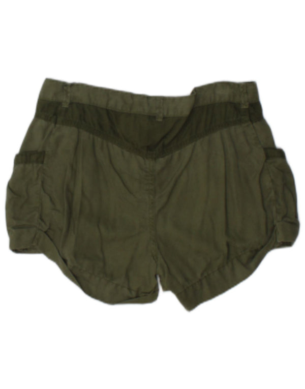 Zara Damen Trafaluc Casual Shorts EU 36 XS W26 Khaki Baumwolle