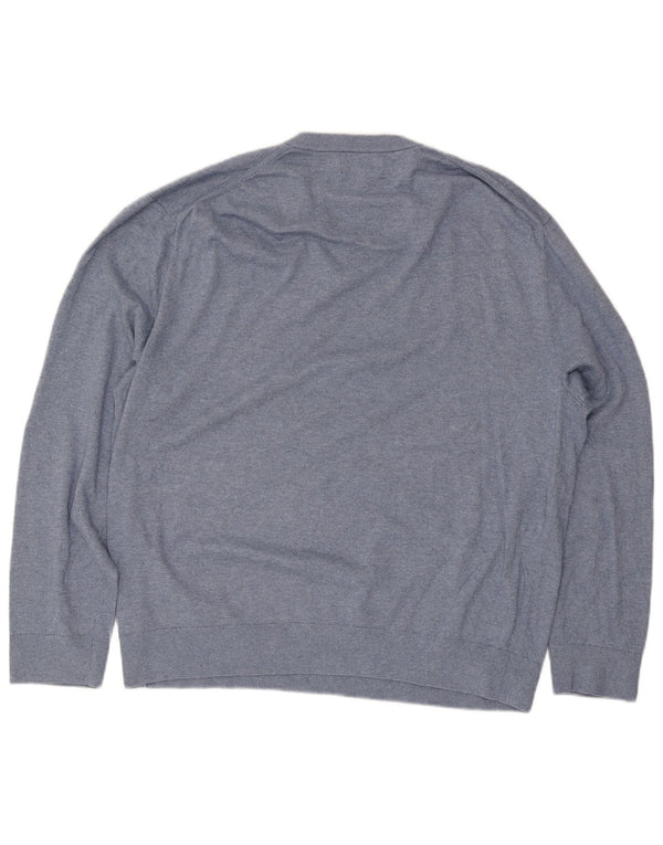 Nautica Herren-Pullover mit V-Ausschnitt, 2XL, blaue Baumwolle