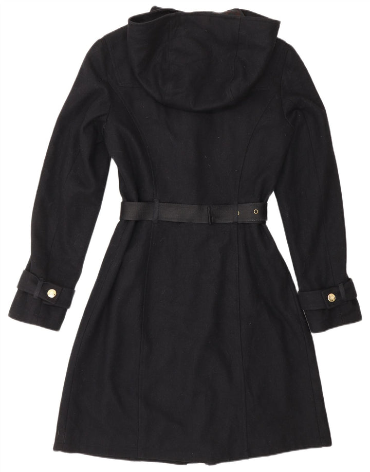 CARACTERE Damen Dufflecoat mit Kapuze UK 10 Small Marineblaue Wolle