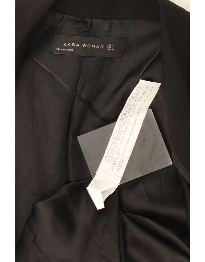 Zara Damen-Blazer mit 3/4-Ärmeln, offen, Gr. 14, Schwarz, Polyester