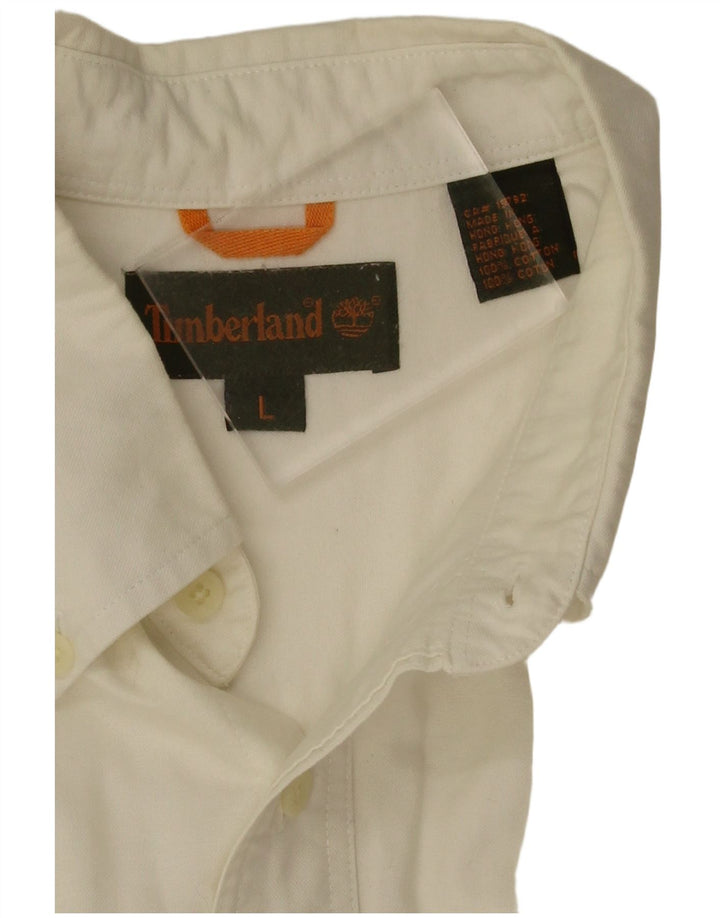 Timberland Herren-Hemd, groß, aus weißer Baumwolle