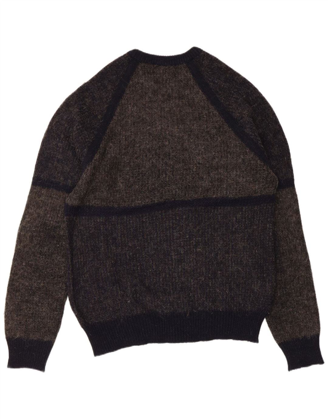 DALMINE Herren-Pullover mit Rundhalsausschnitt IT 50 Mittelgraue Colourblock-Wolle