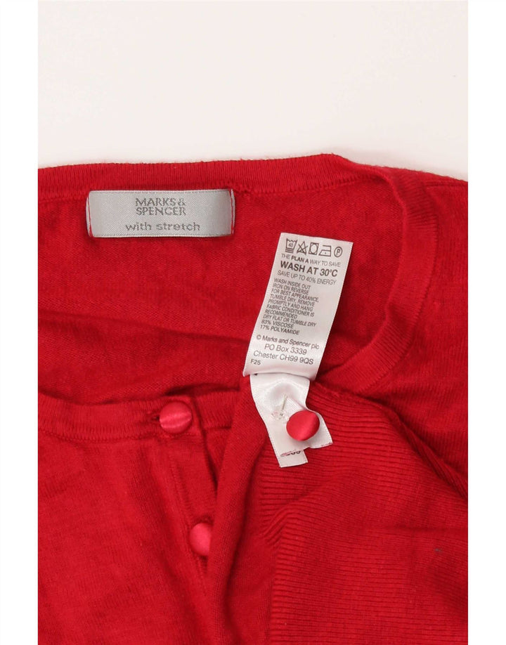 Marks & Spencer Damen-Cardigan-Pullover UK 8 Small Rote Viskose