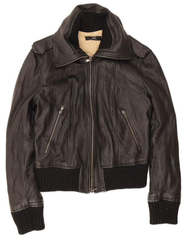 Zen Damen Militärlederjacke IT 46 Large Schwarz