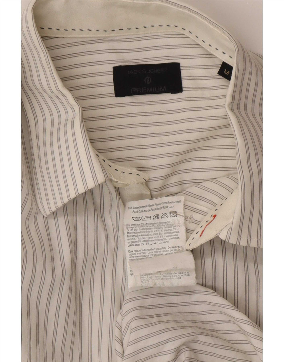 Jack & Jones Herrenhemd aus mittelweißer Nadelstreifen-Baumwolle