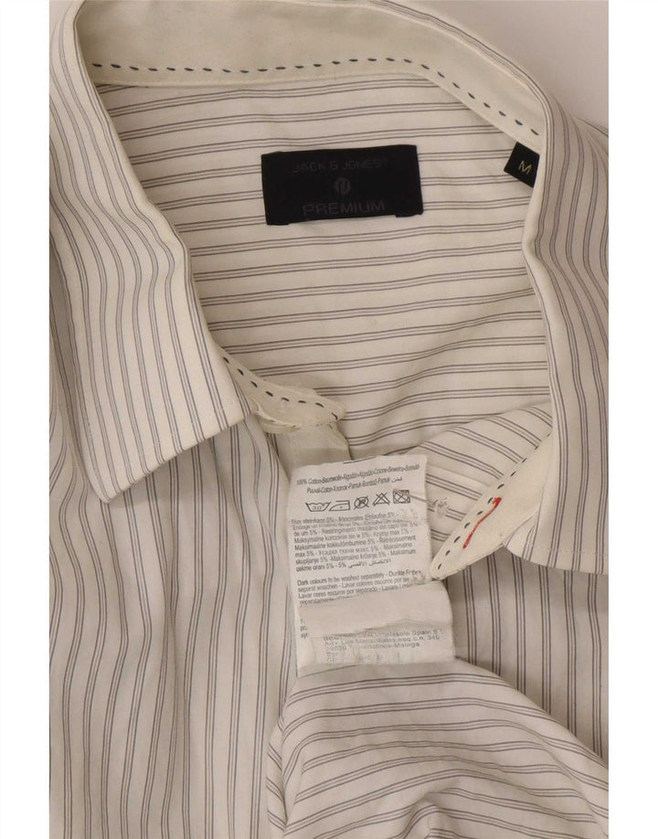 Jack & Jones Herrenhemd aus mittelweißer Nadelstreifen-Baumwolle
